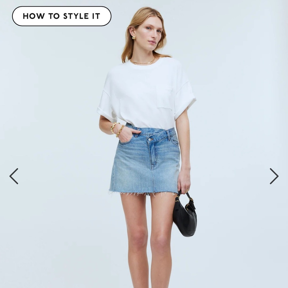 Madewell Denim Crossover-Waist Mini Skirt - size 30